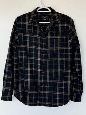Rag & Bone Men Wool-Blend Plaid Overshirt | Size Small
